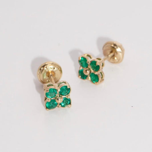ARETES TREBOL ESMERALD
