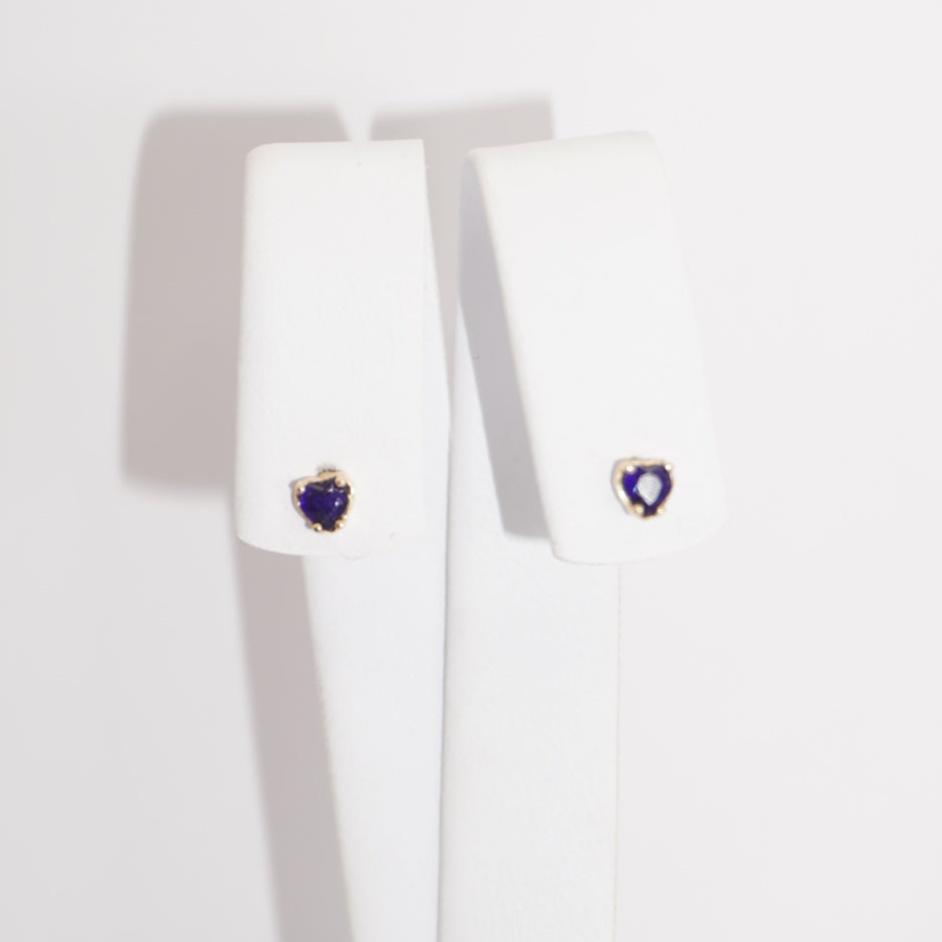ARETES PETITE HEART BLUE