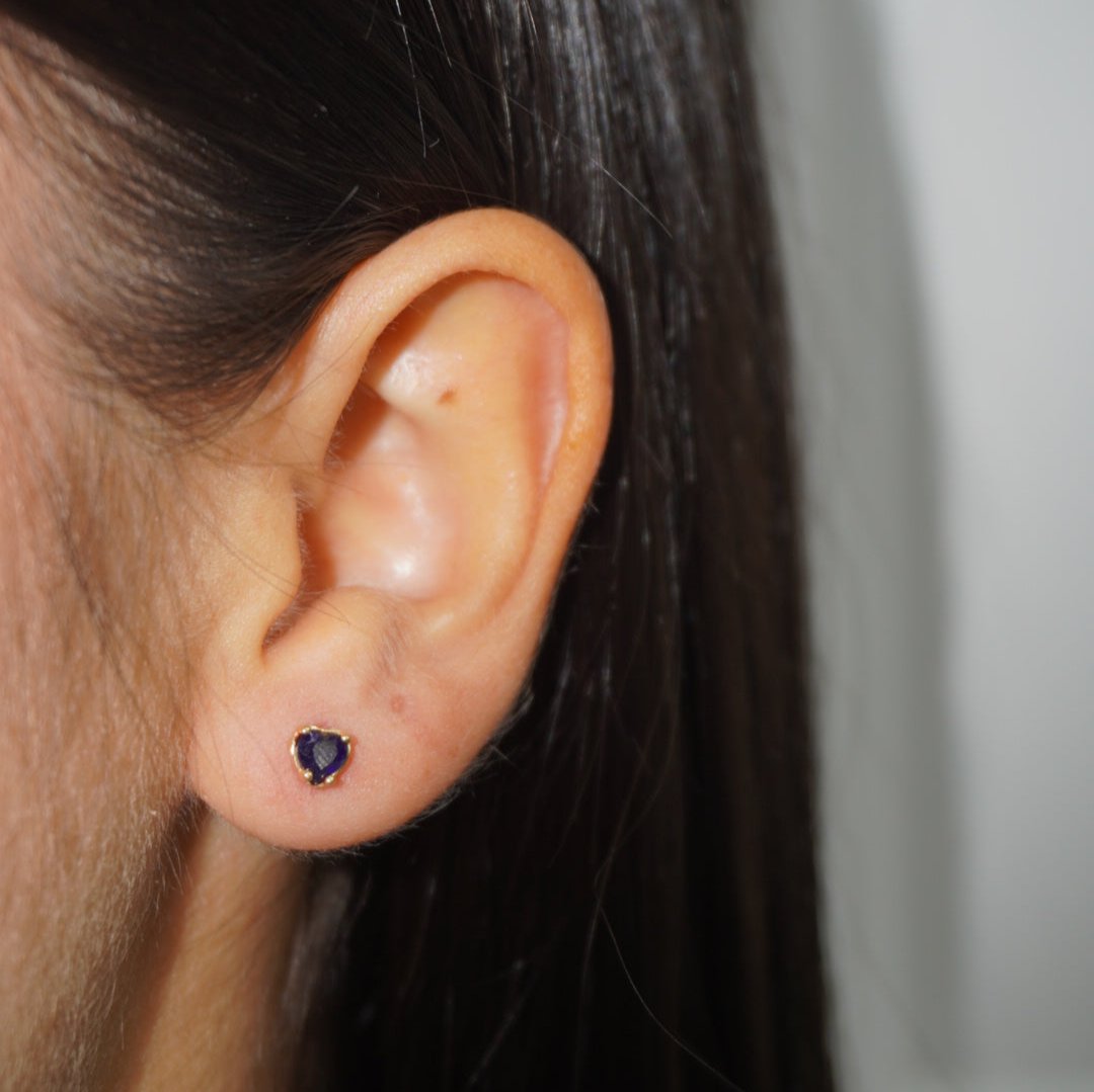 ARETES PETITE HEART BLUE