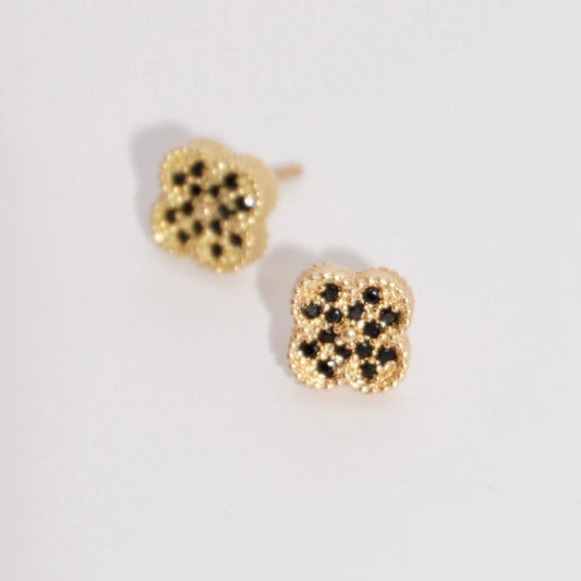ARETES BLACK FLOWER CIRCONES