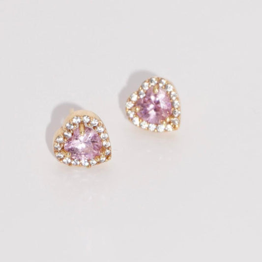 ARETES PINK HEART
