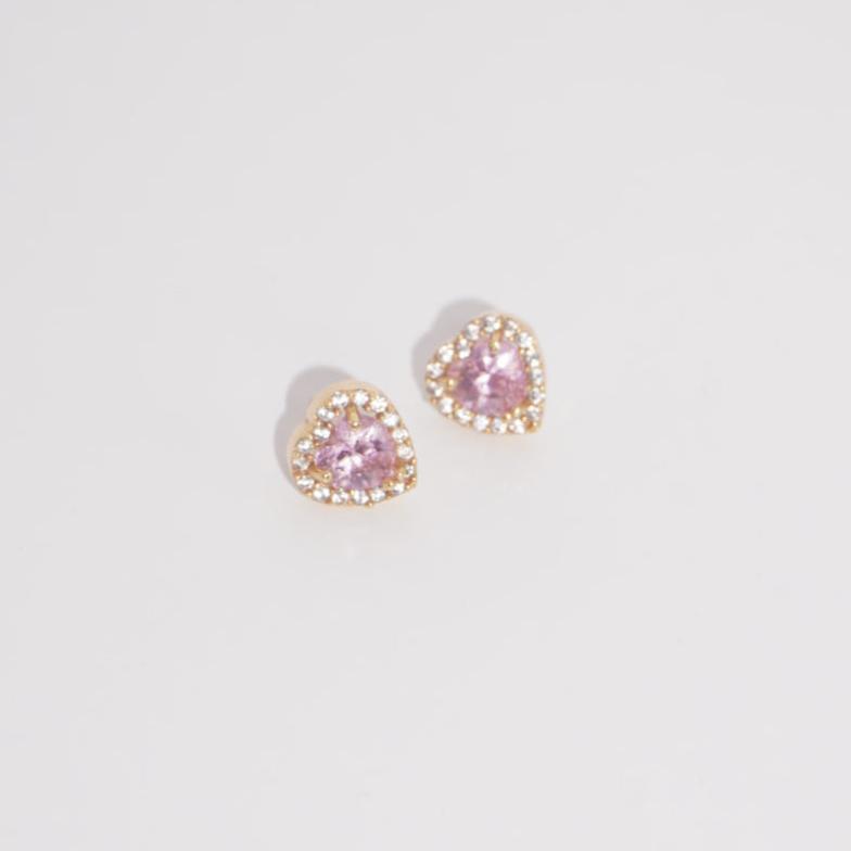 ARETES PINK HEART