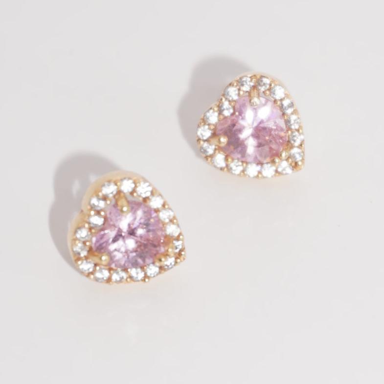 ARETES PINK HEART