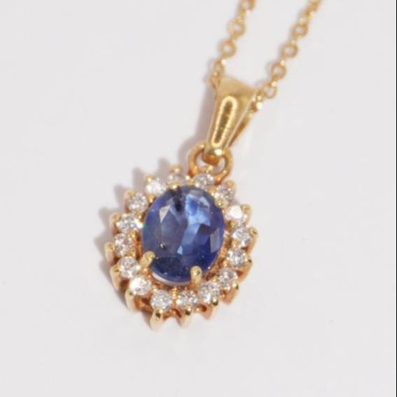 CADENA BLUE OVAL ZAFIRO