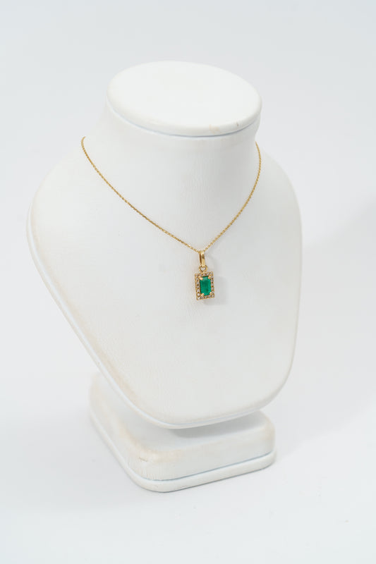 80. DIJE ESMERALDA RECTANGULAR